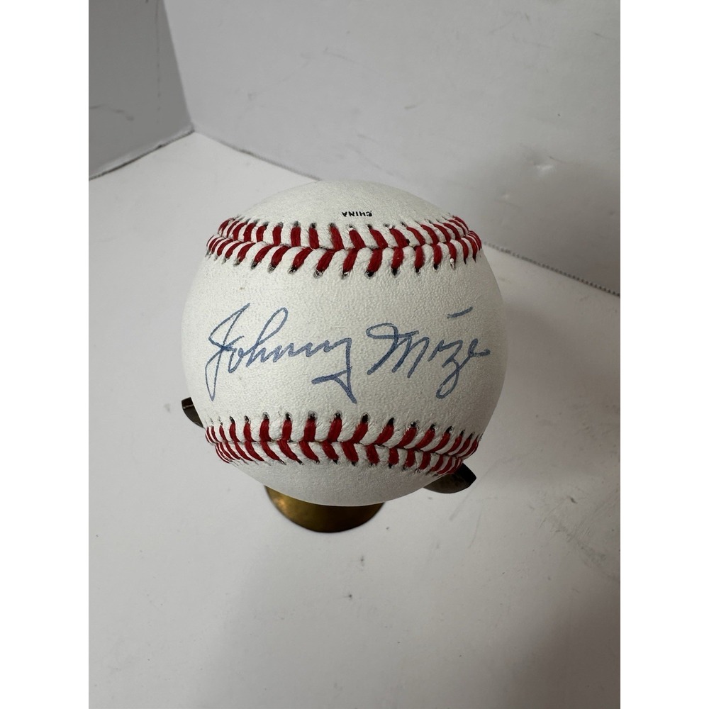 Johnny Mize Autographed Diamond Official League OLPB Baseball Signed MLB HOF
